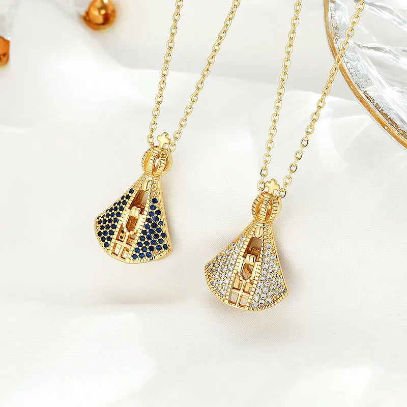 [COMPRE 1 LEVE 2] Colar Nossa Senhora Aparecida Dupla Face - Zircônia Premium & Ouro 14K