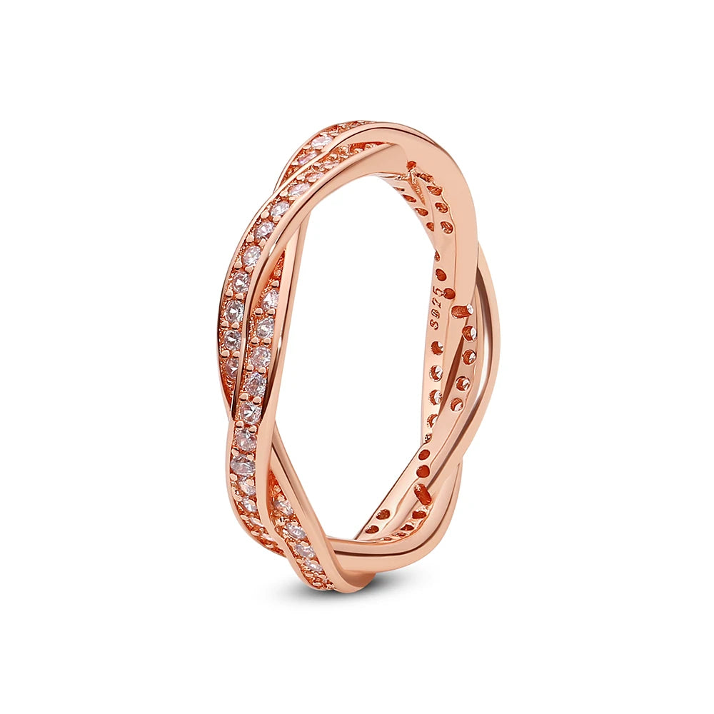 Anel Entrelaçado Brilhante