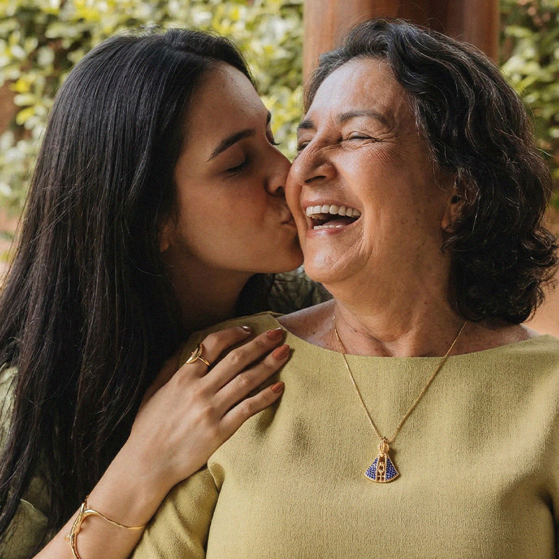 [COMPRE 1 LEVE 2] Colar Nossa Senhora Aparecida Dupla Face - Zircônia Premium & Ouro 14K